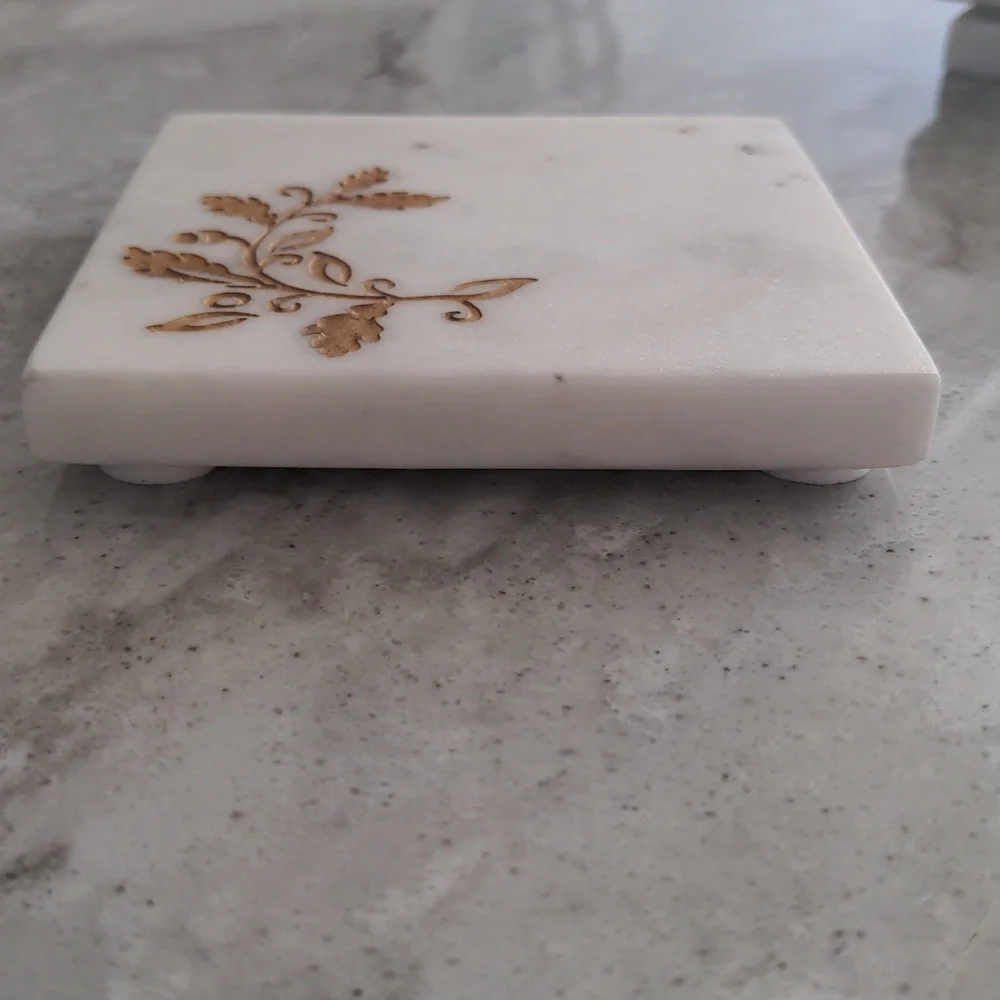 EUC Marble Coasters with Brass Inaly